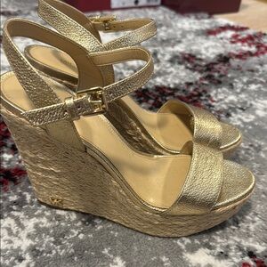 Gold Wedge Sandals